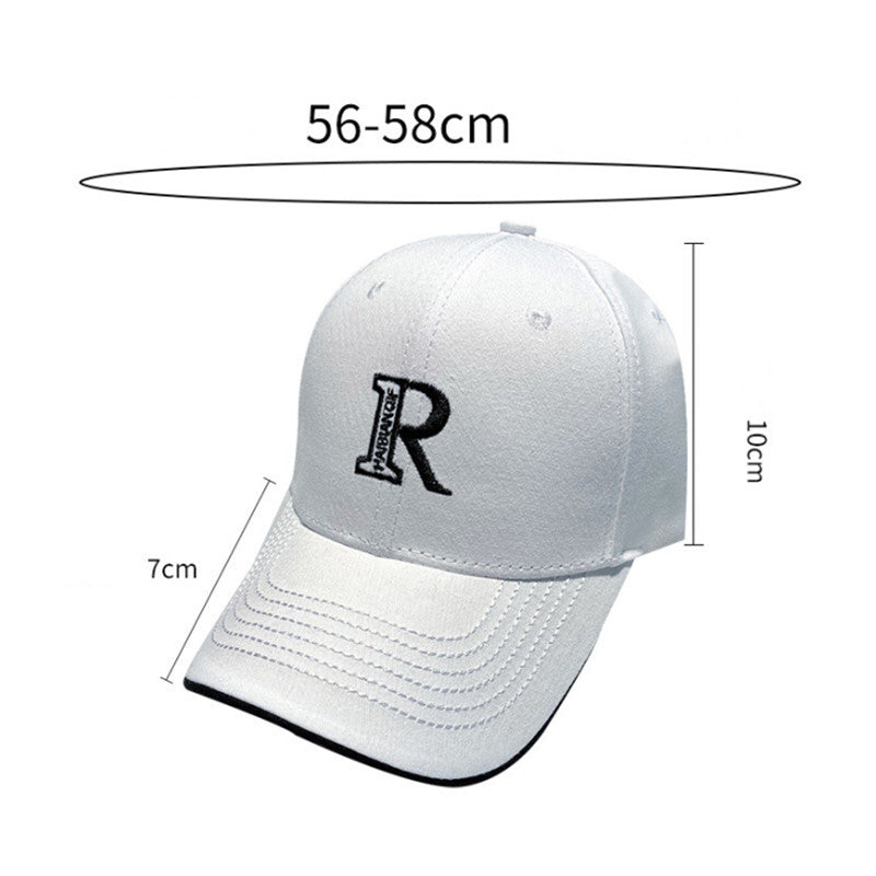 R-letter Embroidered Baseball Cap With Curved Brim