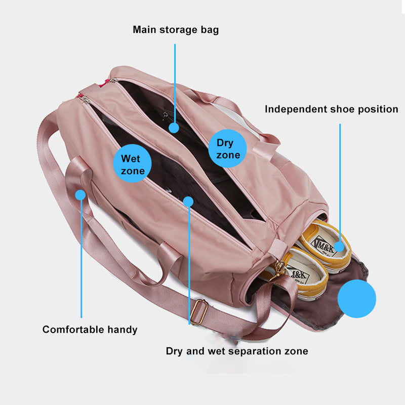 Dry and Wet Separate Travel Bag With Shoe Position For Yoga and Training