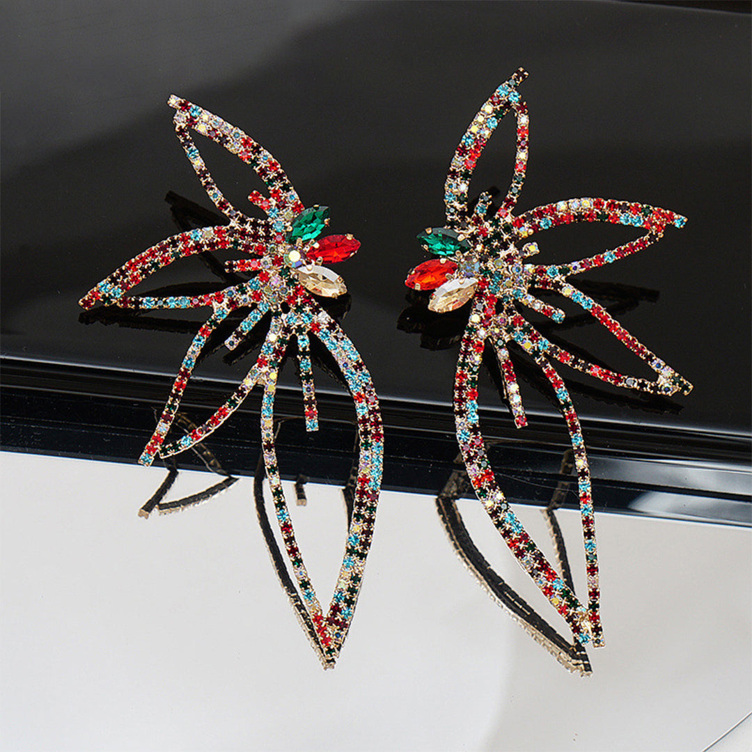 Fashion Flash Diamond Petal-Shaped Earrings