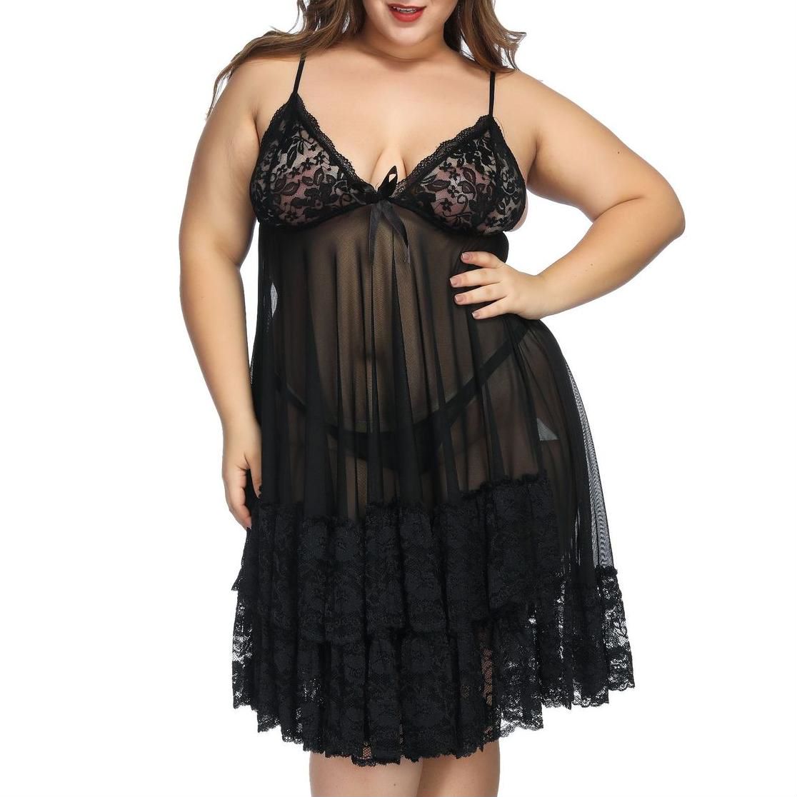 Sexy breathable lace pajama dress