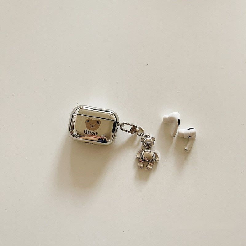 Electroplating Cartoon Bear Headset Case for Airpods Pro/1/2/3