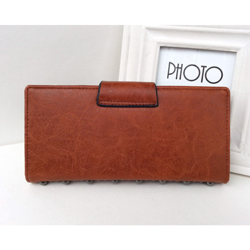 Fashion Skull Buckle Rivet Long Wallet