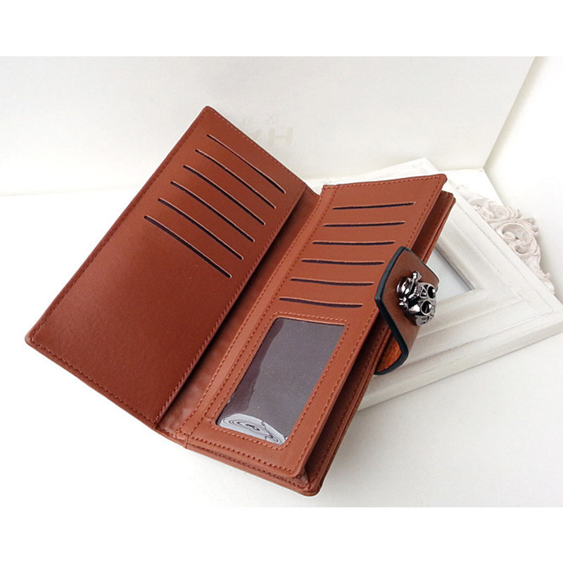 Fashion Skull Buckle Rivet Long Wallet