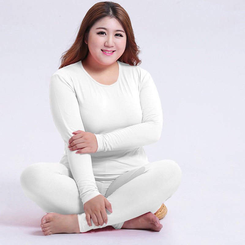 Big Size Thin Thermal Underwear Sets Women Winter Clothes  Long Sleeve  Tops&Trousers