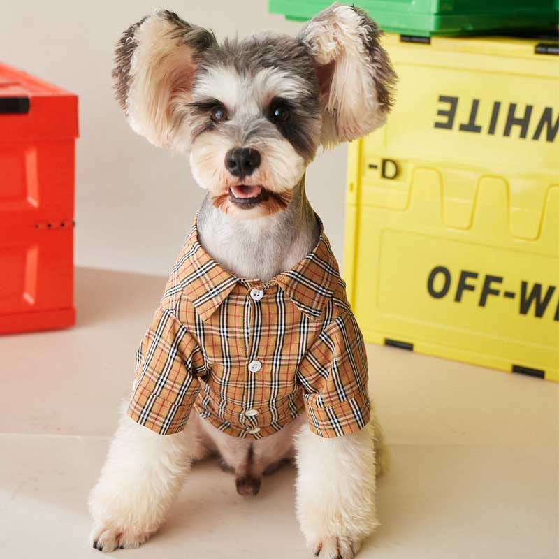 Anti-shedding Pet Dog Plaid Shirt