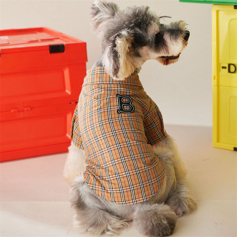 Anti-shedding Pet Dog Plaid Shirt