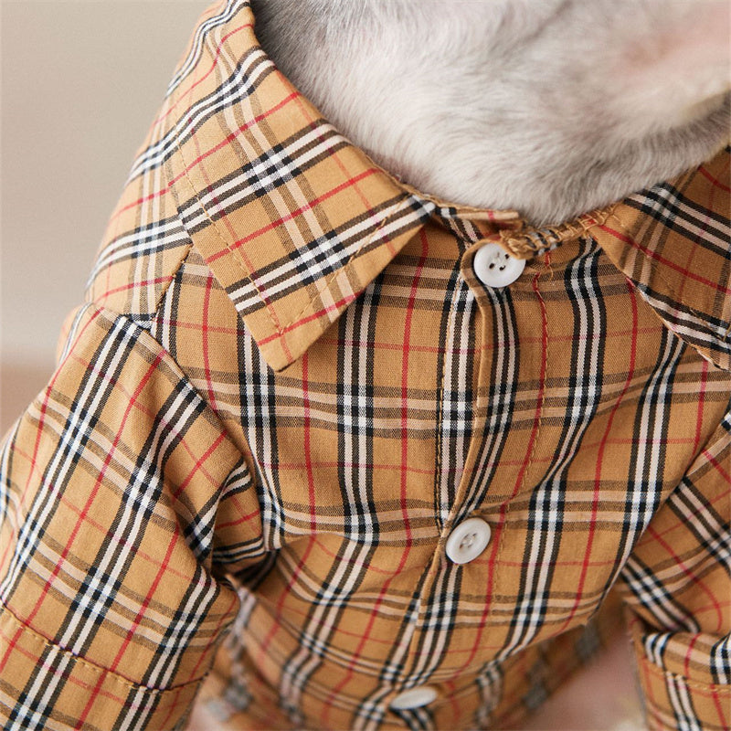 Anti-shedding Pet Dog Plaid Shirt