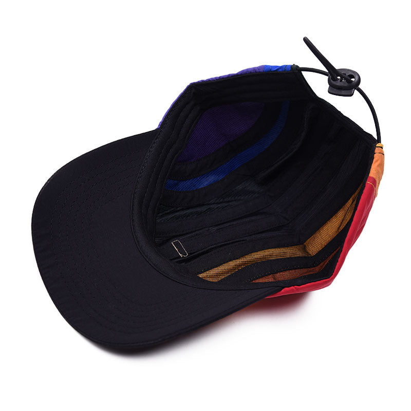 Rainbow Patchwork Melon Skin Outdoor Couples Cap
