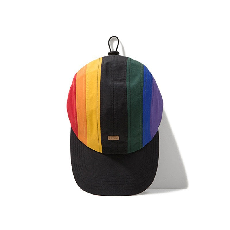 Rainbow Patchwork Melon Skin Outdoor Couples Cap