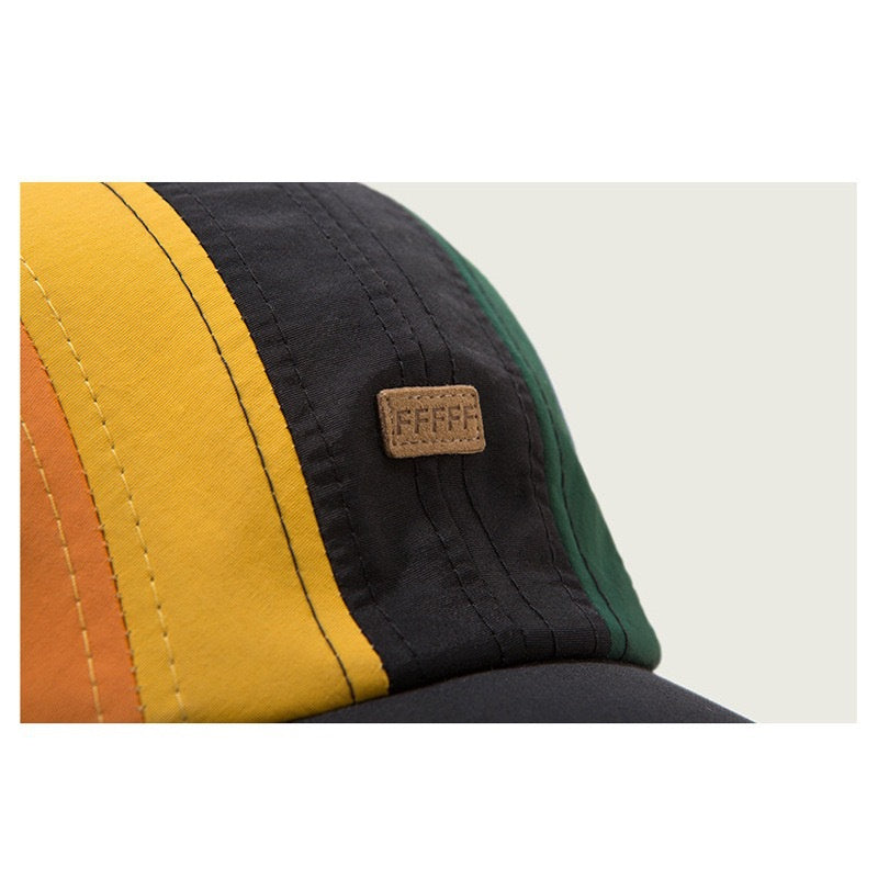 Rainbow Patchwork Melon Skin Outdoor Couples Cap