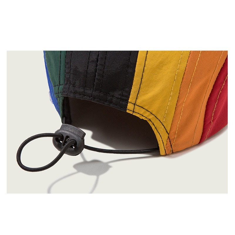 Rainbow Patchwork Melon Skin Outdoor Couples Cap