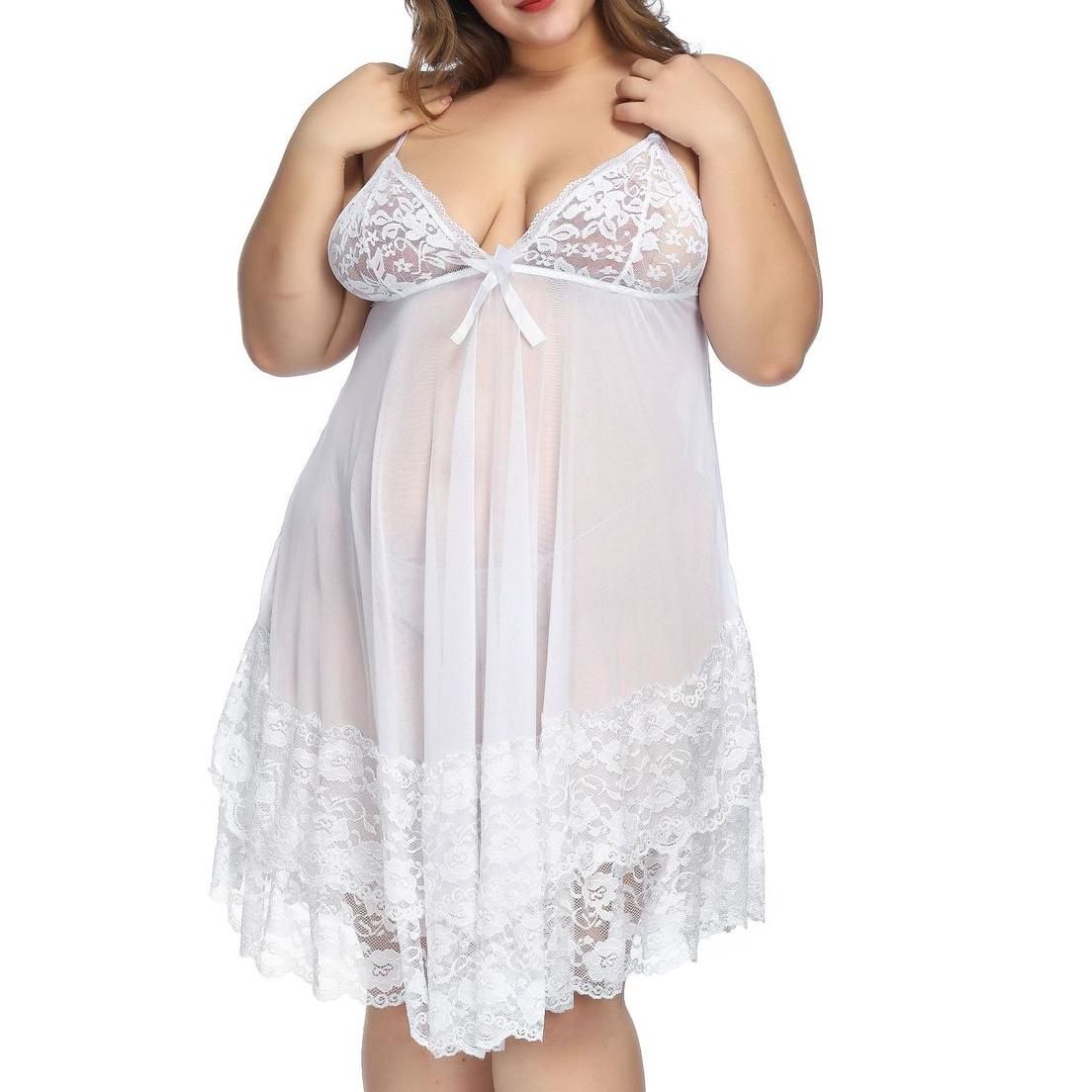 Sexy breathable lace pajama dress