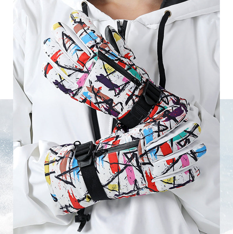 High-Density Windproof, Waterproof, Non-slip, Plus Velvet Warm Ski Gloves