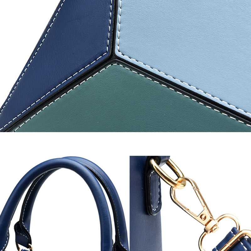 Fashion Contrast Color Ladies Workplace Clutch Large-Capacity Handbag