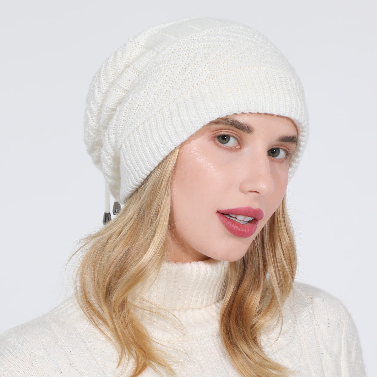 Adjustable Windproof Knit Hat And Scarf 2 in 1