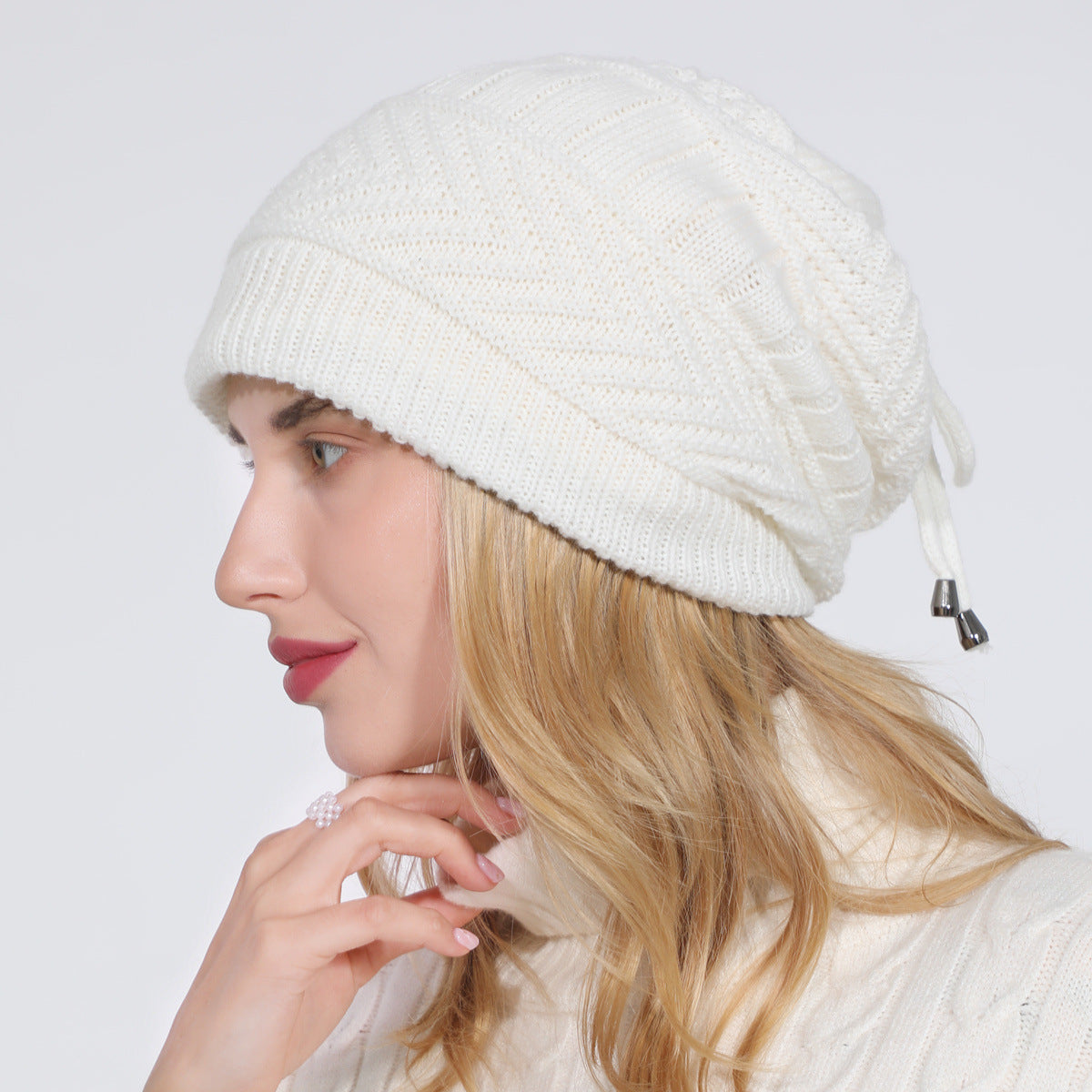 Adjustable Windproof Knit Hat And Scarf 2 in 1