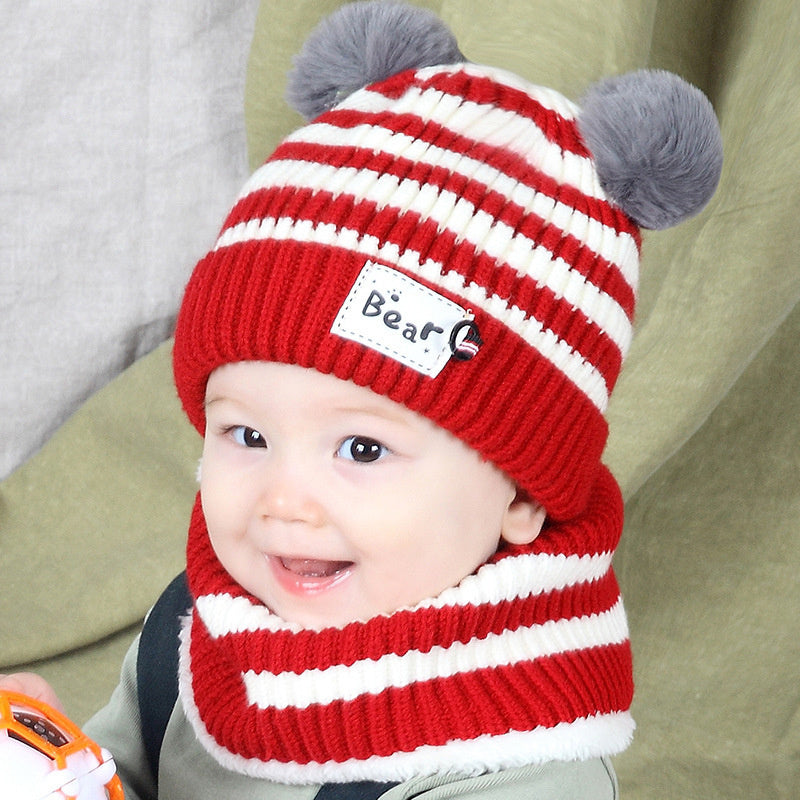 Children's Warm And Fleece Cap Neck Set