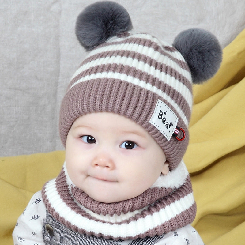 Children's Warm And Fleece Cap Neck Set