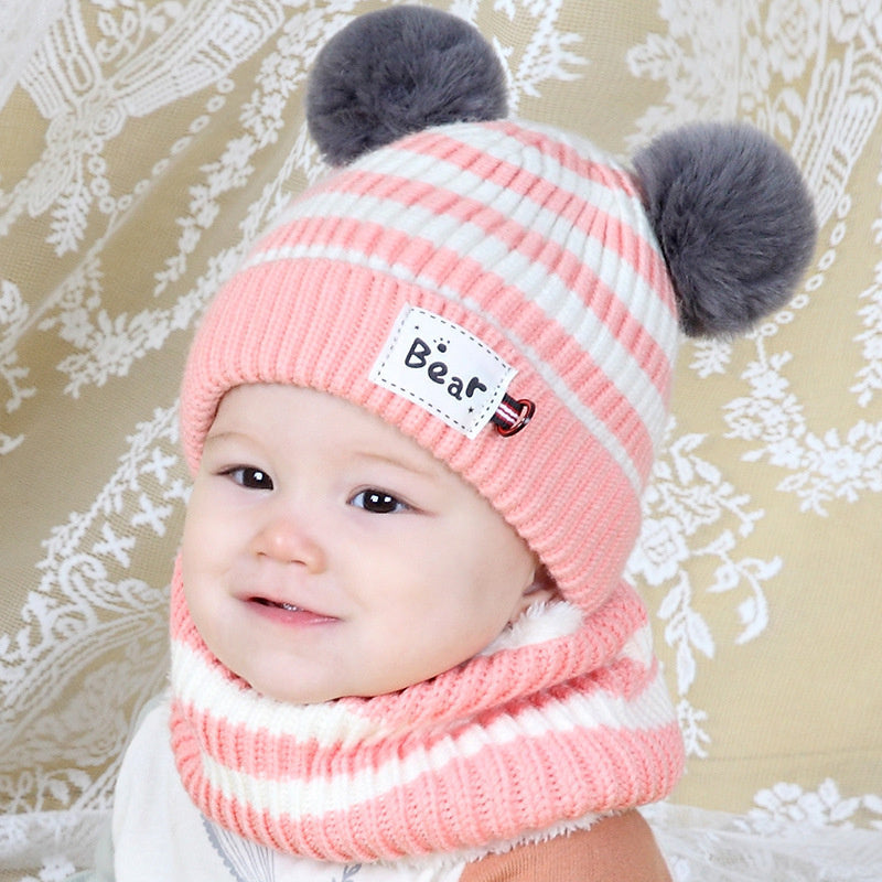 Children's Warm And Fleece Cap Neck Set
