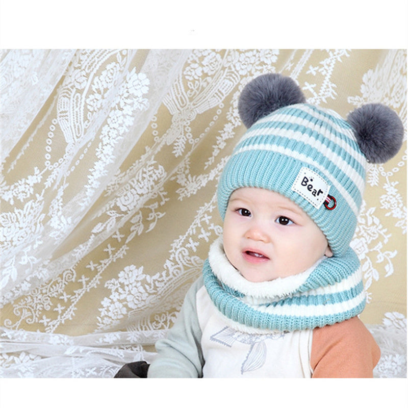 Children's Warm And Fleece Cap Neck Set