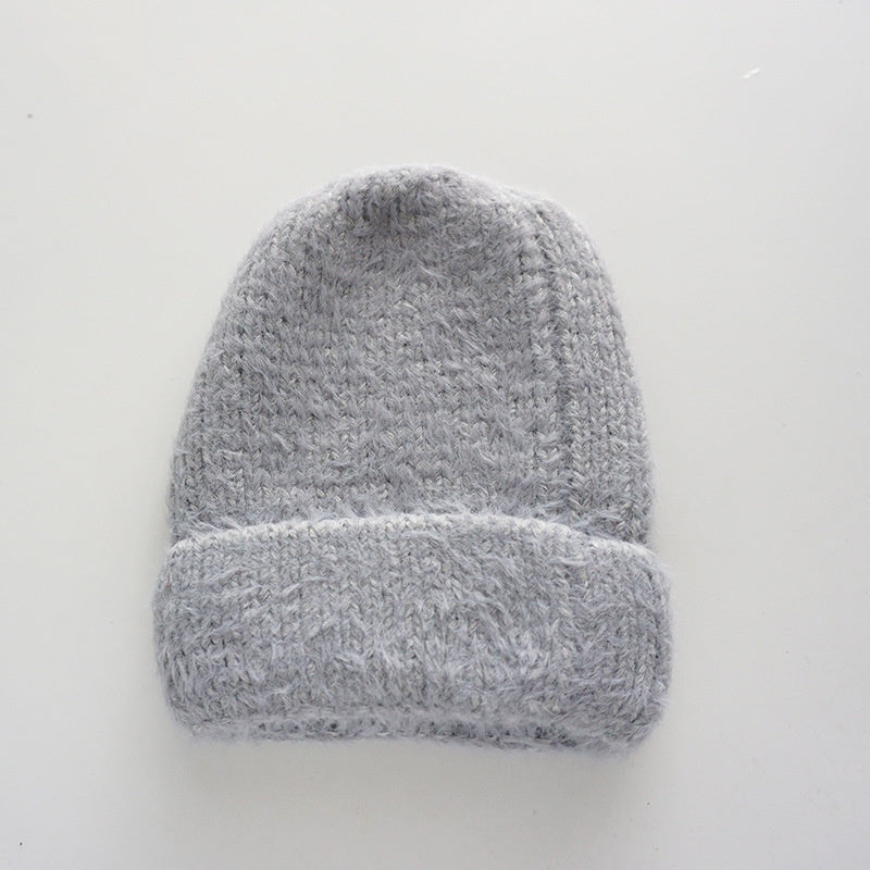 Winter thick soft plush all-match ear-protection knit hat