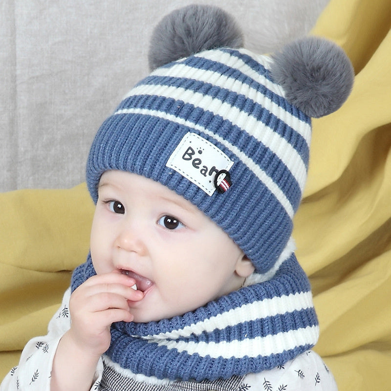 Children's Warm And Fleece Cap Neck Set