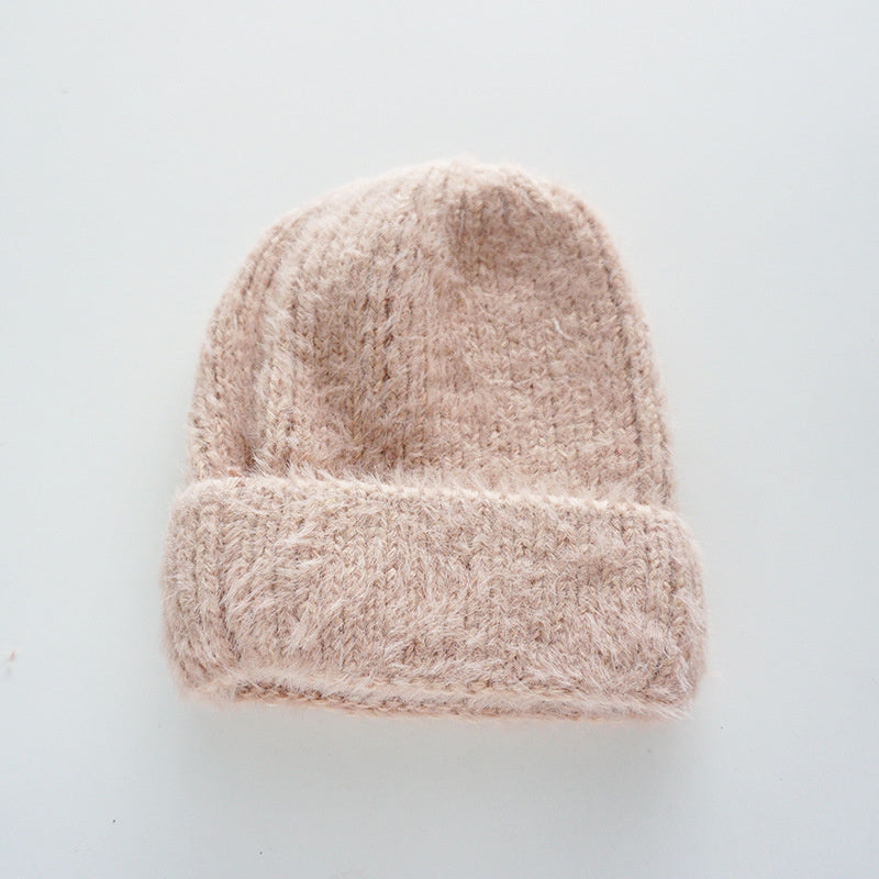 Winter thick soft plush all-match ear-protection knit hat