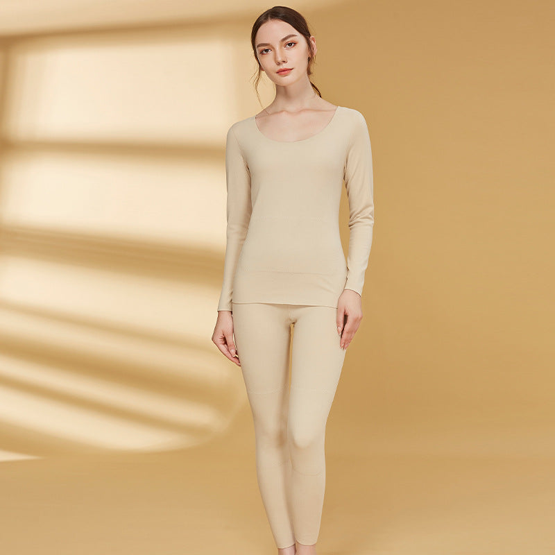 Double Layer Long Sleeve Thermal Underwear For Women