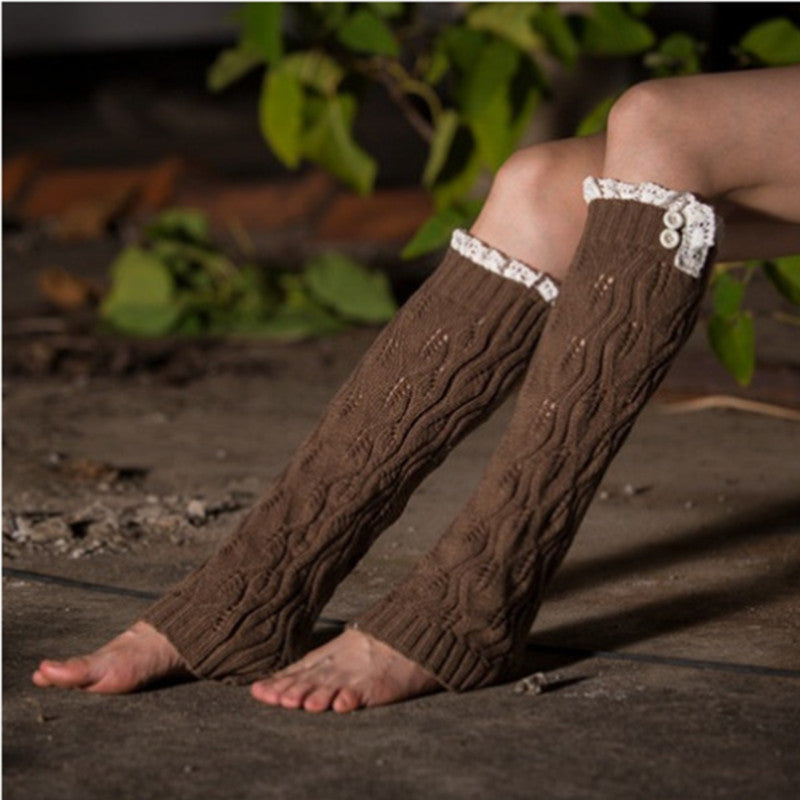 Lace Button Leggings Socks