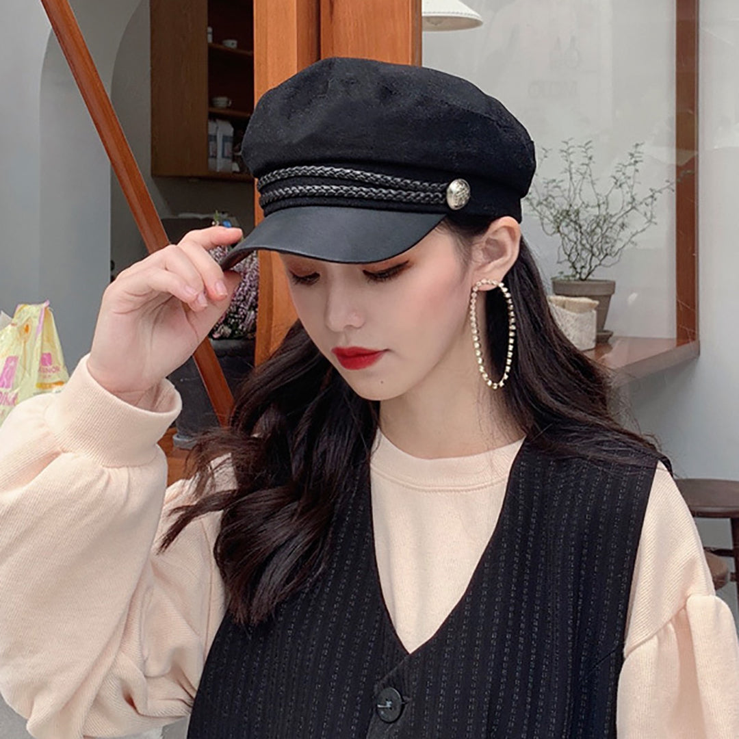 Female Stylish Solid Color French Beret Cap