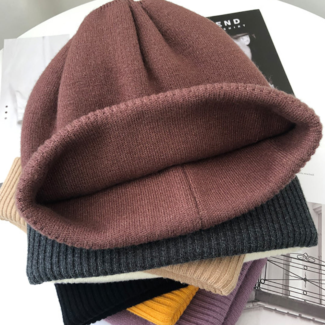 Solid Color Women Warm Fashion Knitted Hat