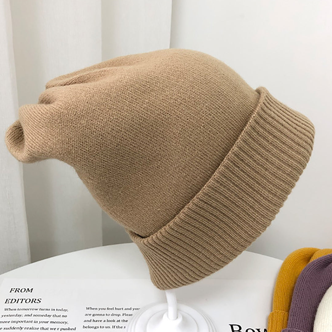 Solid Color Women Warm Fashion Knitted Hat