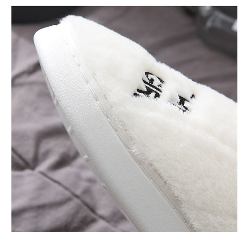 Black And White Couple Heads Indoor And Outdoor Non-slip Cotton Shoes