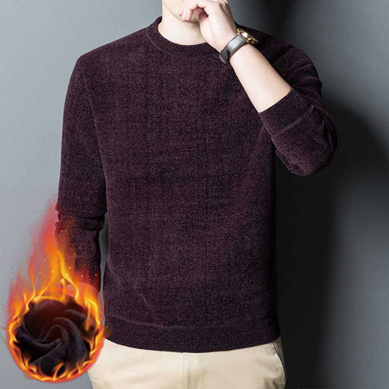 Solid Warm Knit Long Sleeve T-Shirt