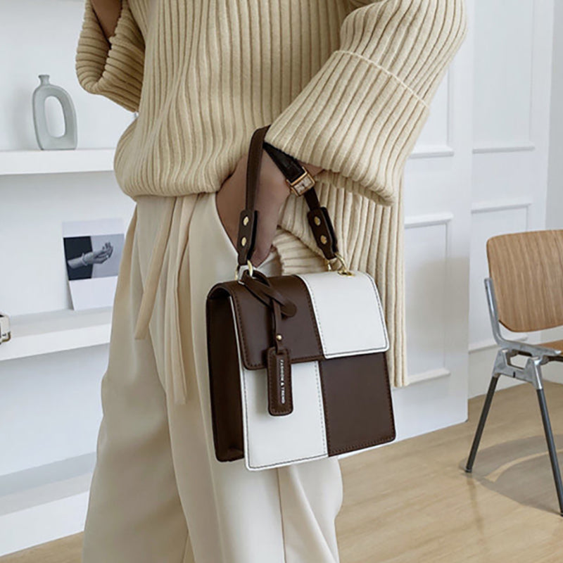 Fashion Cross-Contrast Color Handbag Shoulder Bag