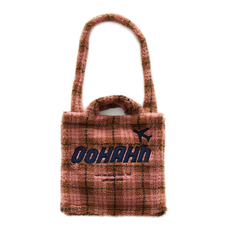 Fashion Trend Check Plush Shoulder Bag Handbag