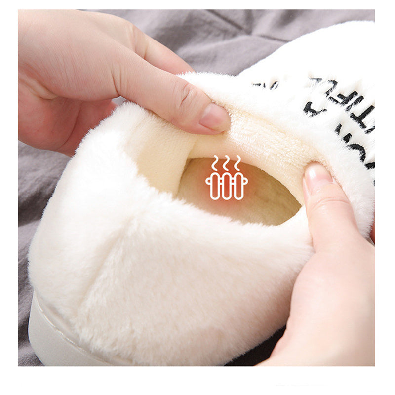 Black And White Couple Heads Indoor And Outdoor Non-slip Cotton Shoes