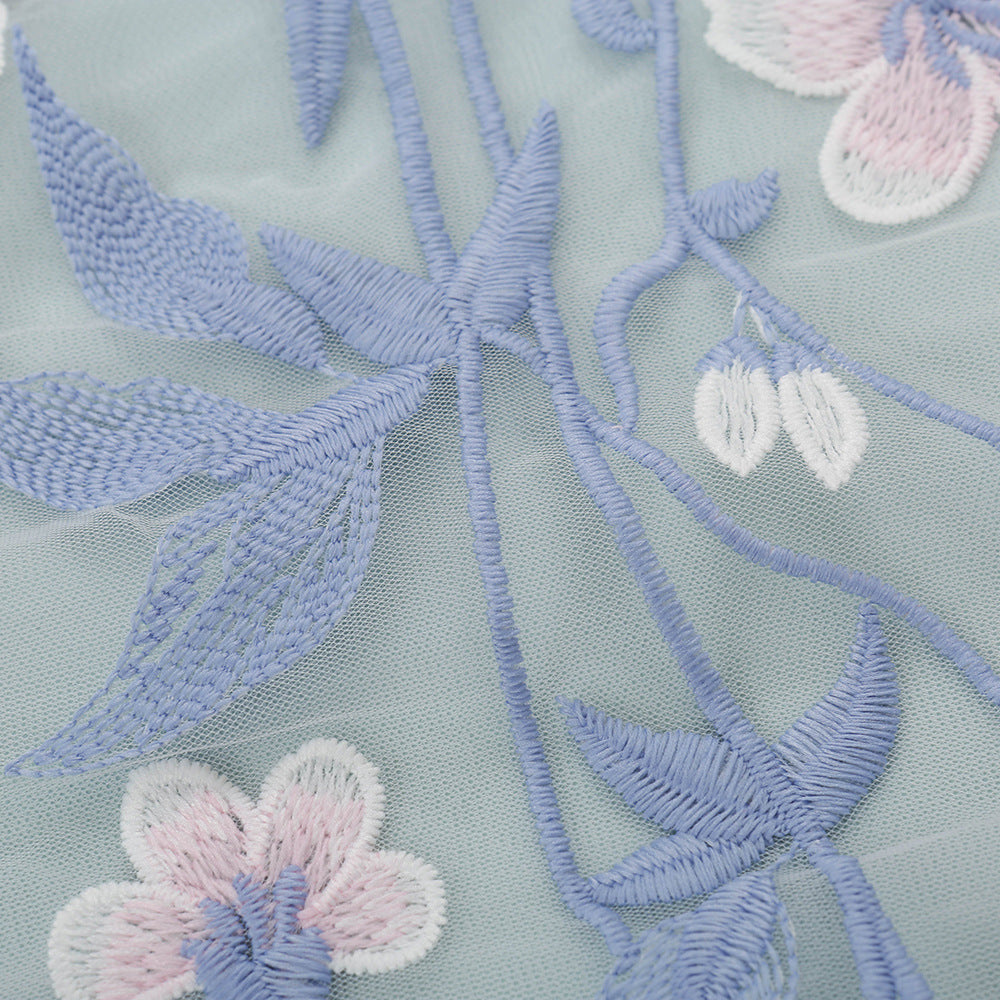 Sexy Lace Embroidered Tie Waist Bodysuit