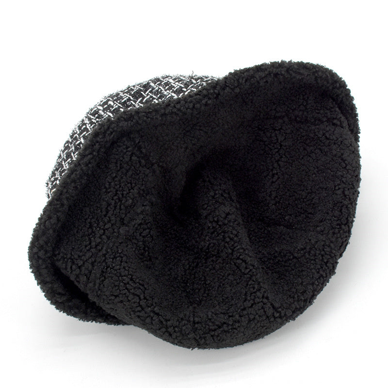 Elegant Sequined Cotton Wool Warm Basin Hat