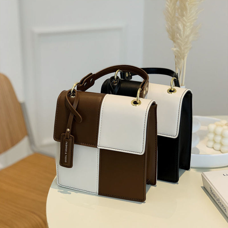 Fashion Cross-Contrast Color Handbag Shoulder Bag