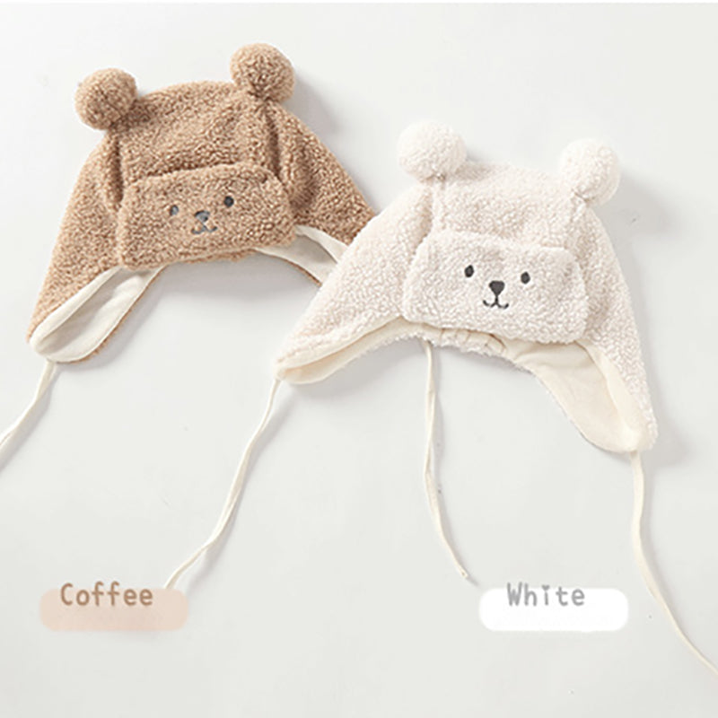 Winter Cute Cartoon Bear Plush Hat For Baby