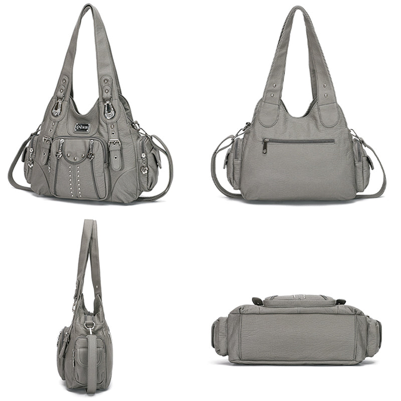 Fashion Large-Capacity Washing PU Shoulder Bag Handbag