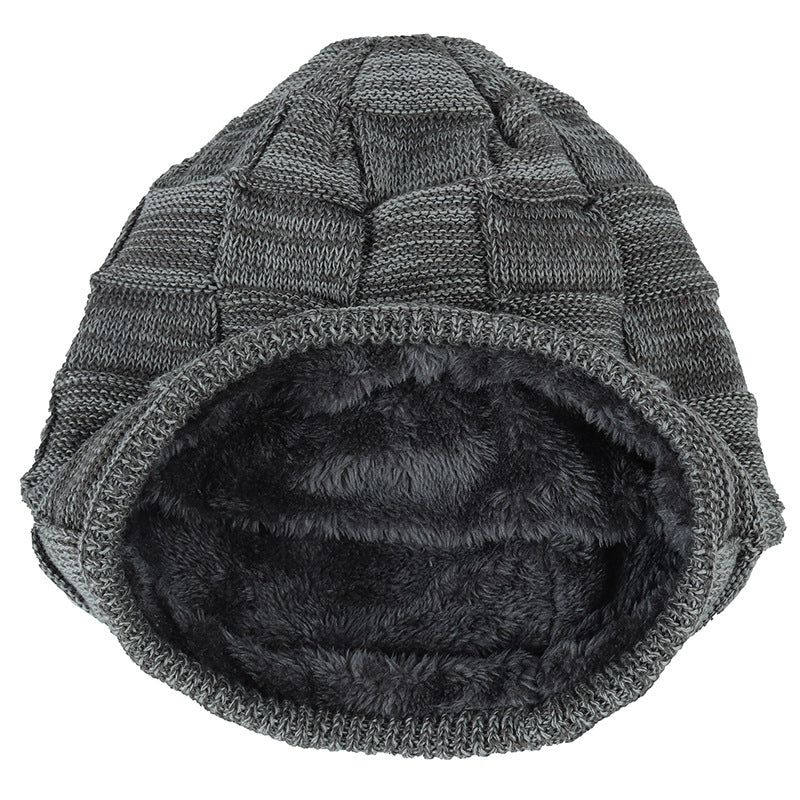 Winter Men Thick Plaid Knitted Hat