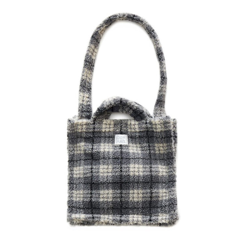 Fashion Trend Check Plush Shoulder Bag Handbag