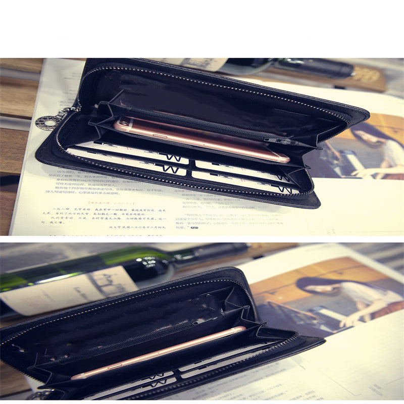 Fashion Rivet Zipper Multi-Card Position Long Wallet
