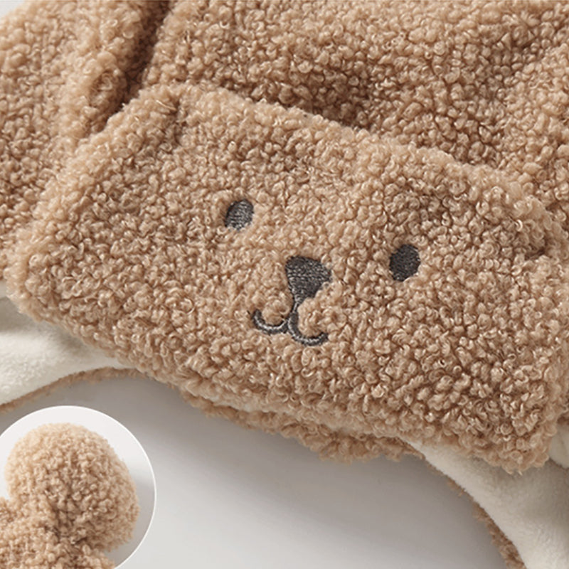 Winter Cute Cartoon Bear Plush Hat For Baby