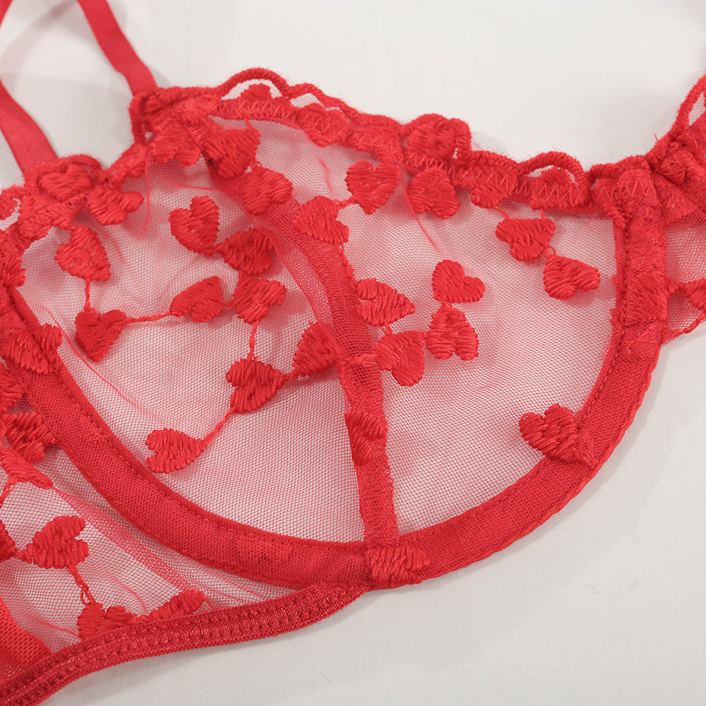 Ziibras™ Embroidery Mesh Applique Lingerie Set