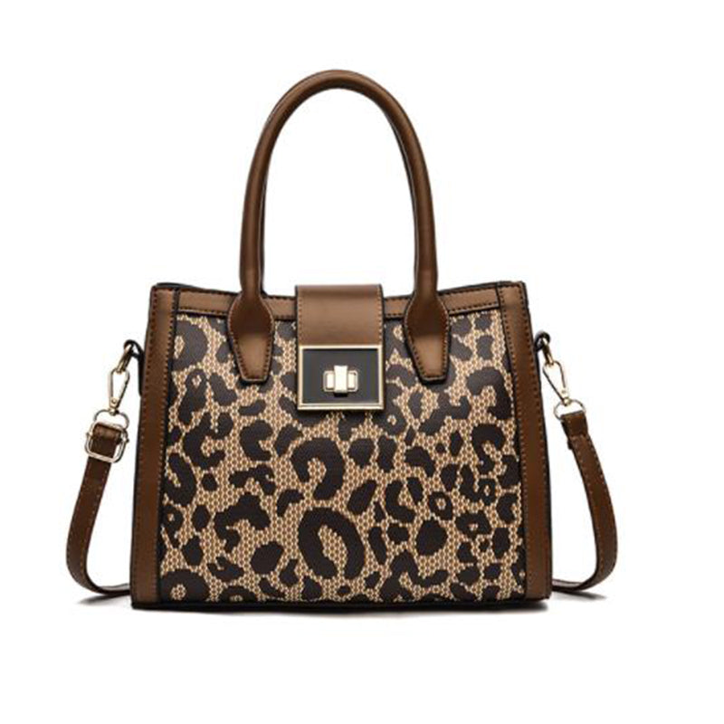 Leopard Retro Handbag Shoulder Square Bag Multi-pockets For Commute and Daily