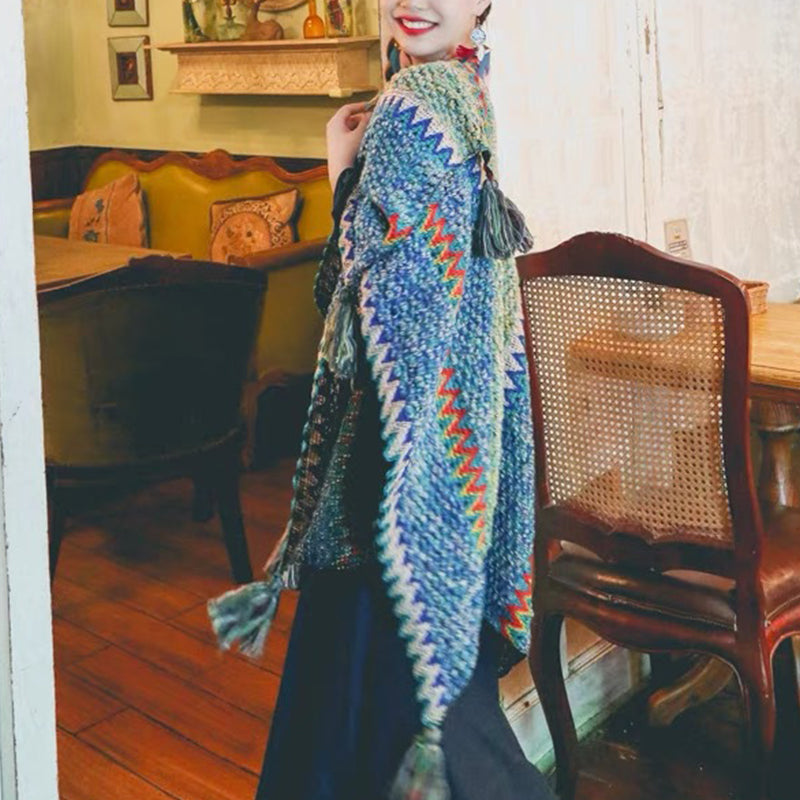 All-match Bohemian Knitted Shawl Women Scarf For Vacation and Daily