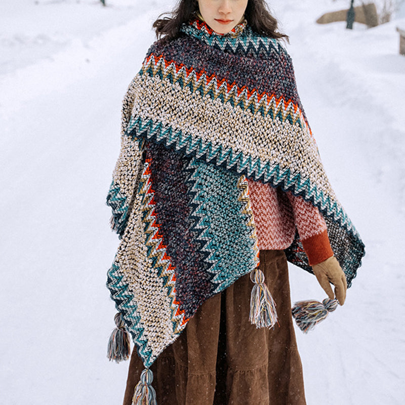 Women Bohemian Scarf Tassel Vintage Shawl